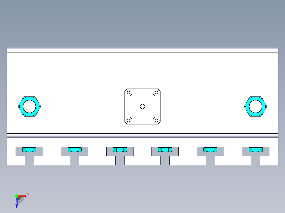 A2004866-PCB 数控铣床俯视图