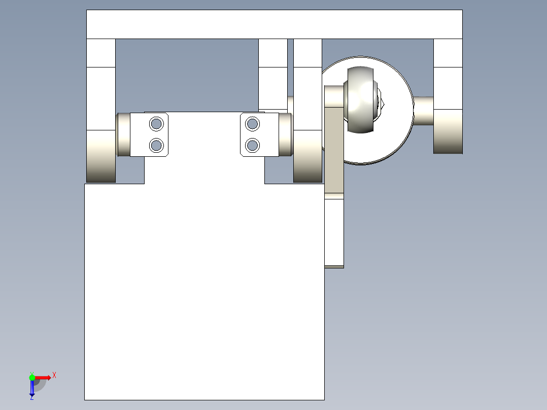 翻转机构旋转90设备俯视图