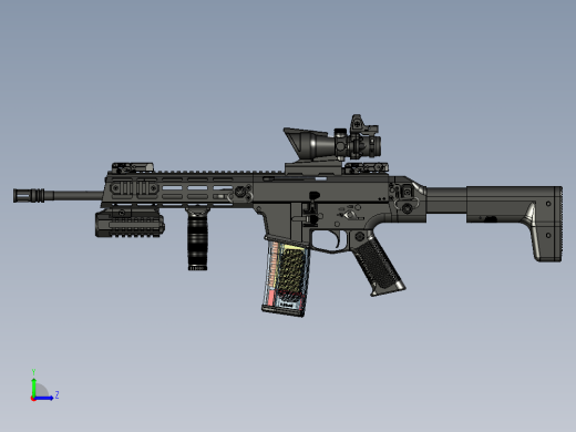 手枪左轮冲锋枪老式狙击步枪设计3D图纸wz-2022-perun-tactical STP左视缩略图