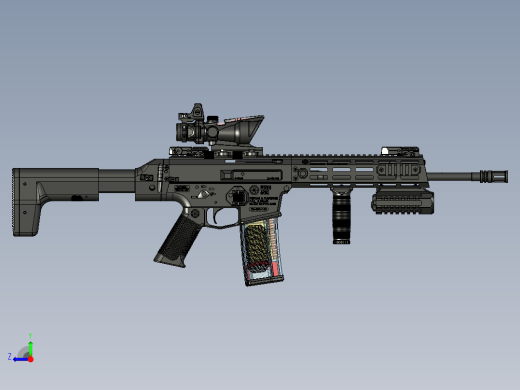 手枪左轮冲锋枪老式狙击步枪设计3D图纸wz-2022-perun-tactical STP右视缩略图