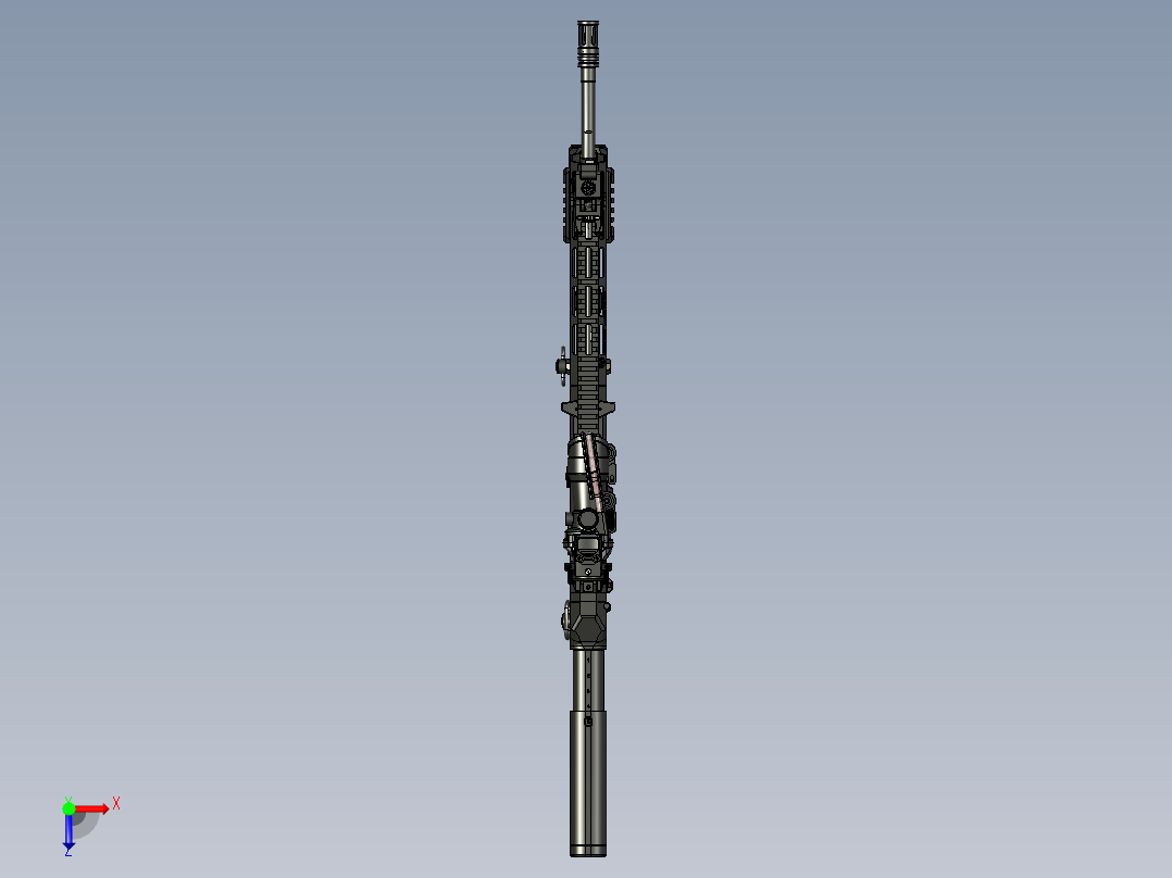 手枪左轮冲锋枪老式狙击步枪设计3D图纸wz-2022-perun-tactical STP俯视图