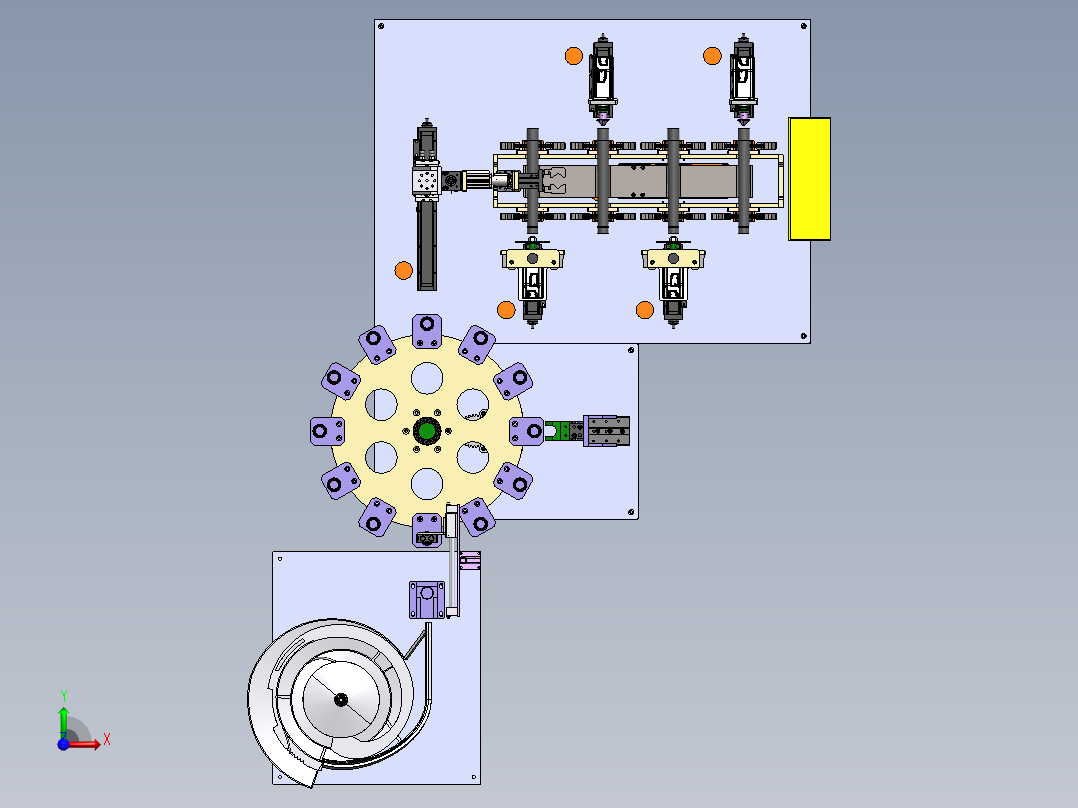 纱管上料自动化设备前视图