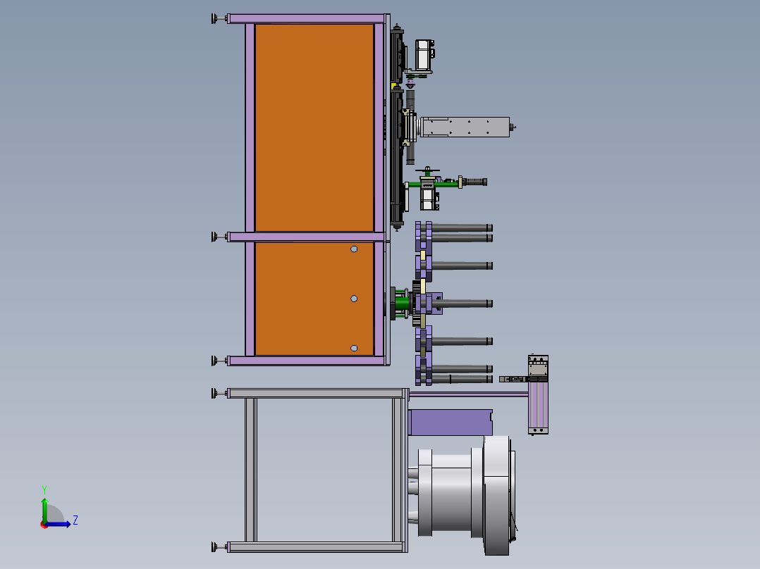 纱管上料自动化设备左视图