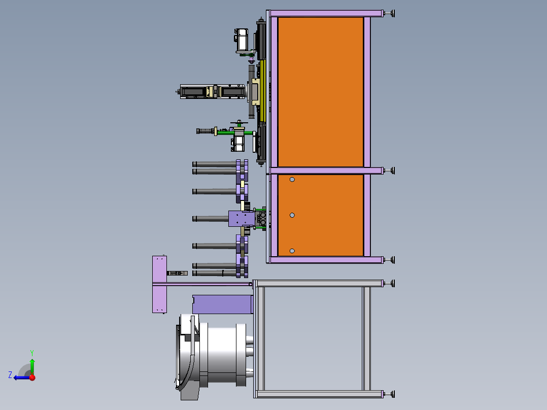 纱管上料自动化设备右视图