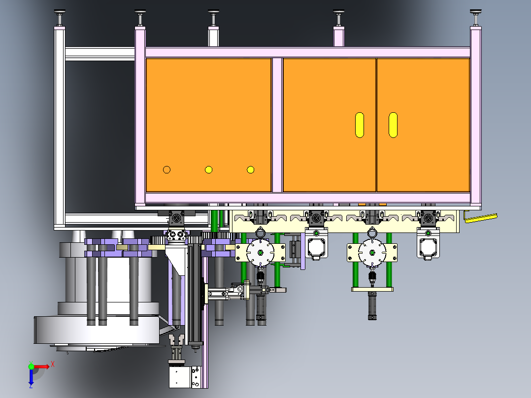 纱管上料自动化设备俯视图