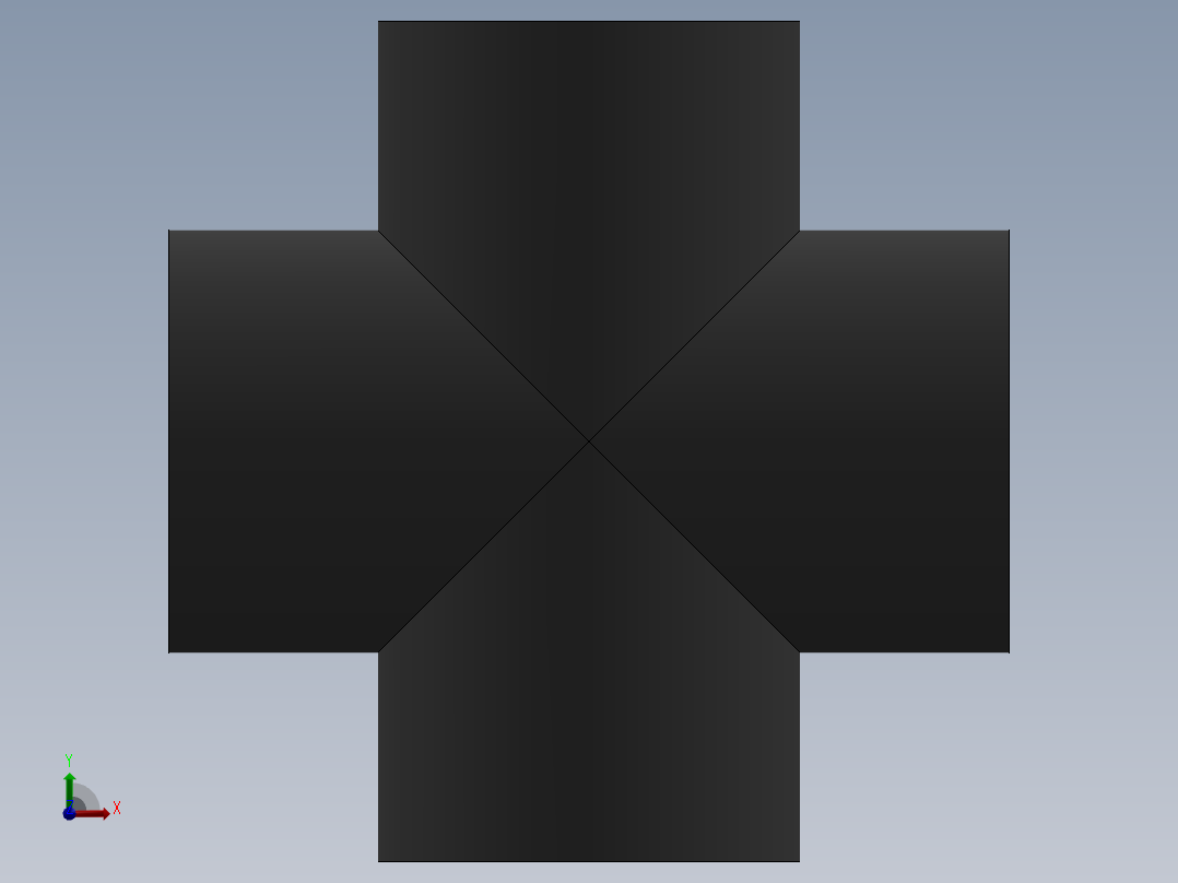 Cross DN25 PN10 U-PVC前视图