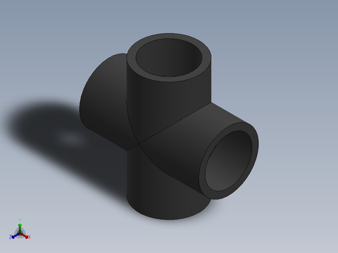 Cross DN25 PN10 U-PVC正等轴测图