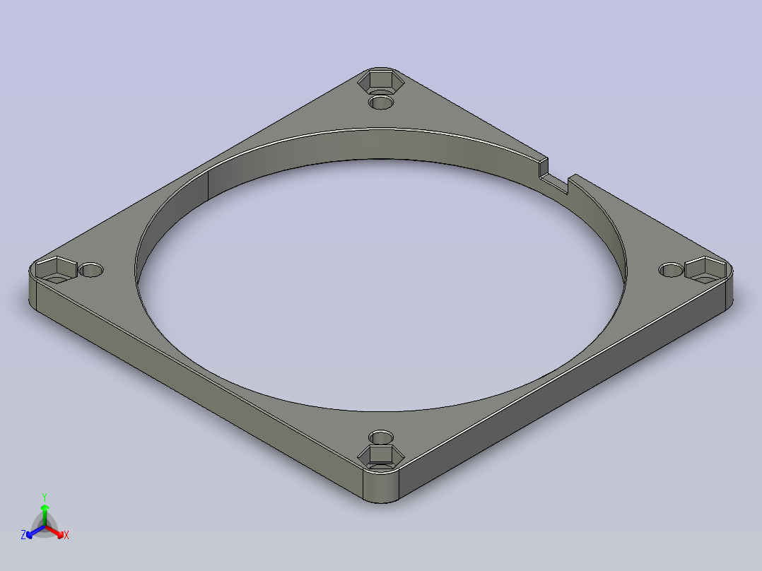 印刷机风扇适配器正等轴测图