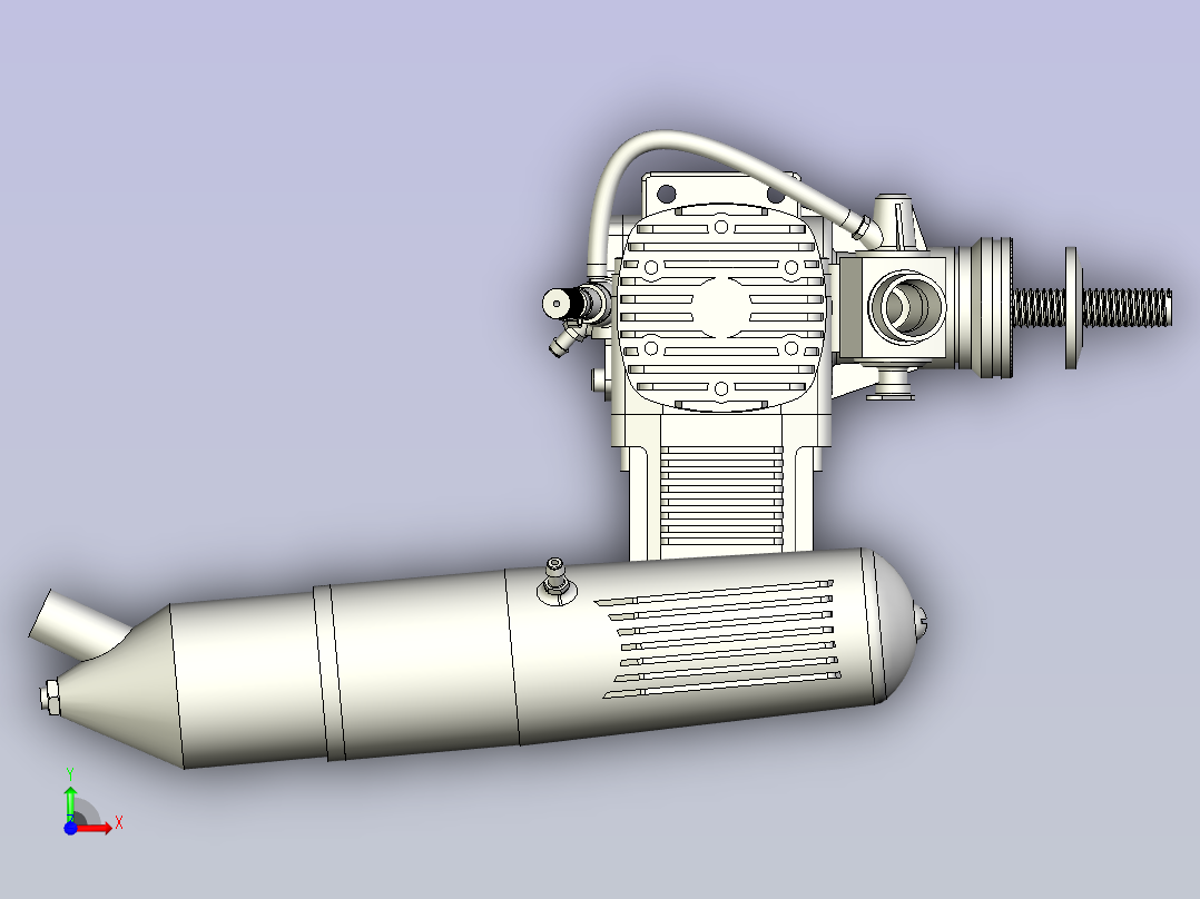 模型用发动机3D数模图纸前视图