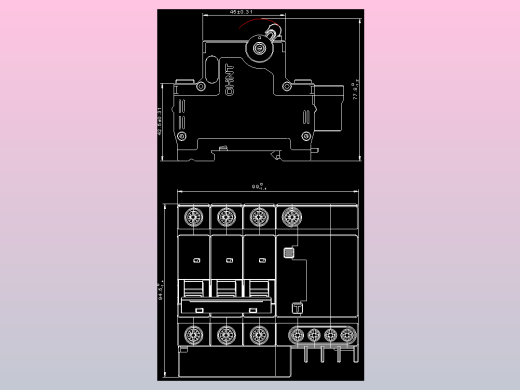 NXBLE-32 3P&amp;N剩余电流动作断路器外形安装尺寸图202405