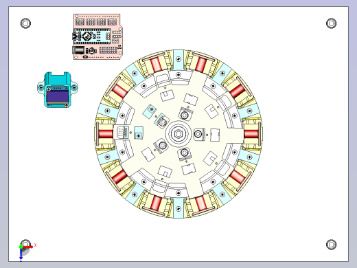 RPM arduino发电机演示结构3D图纸三维模型俯视缩略图