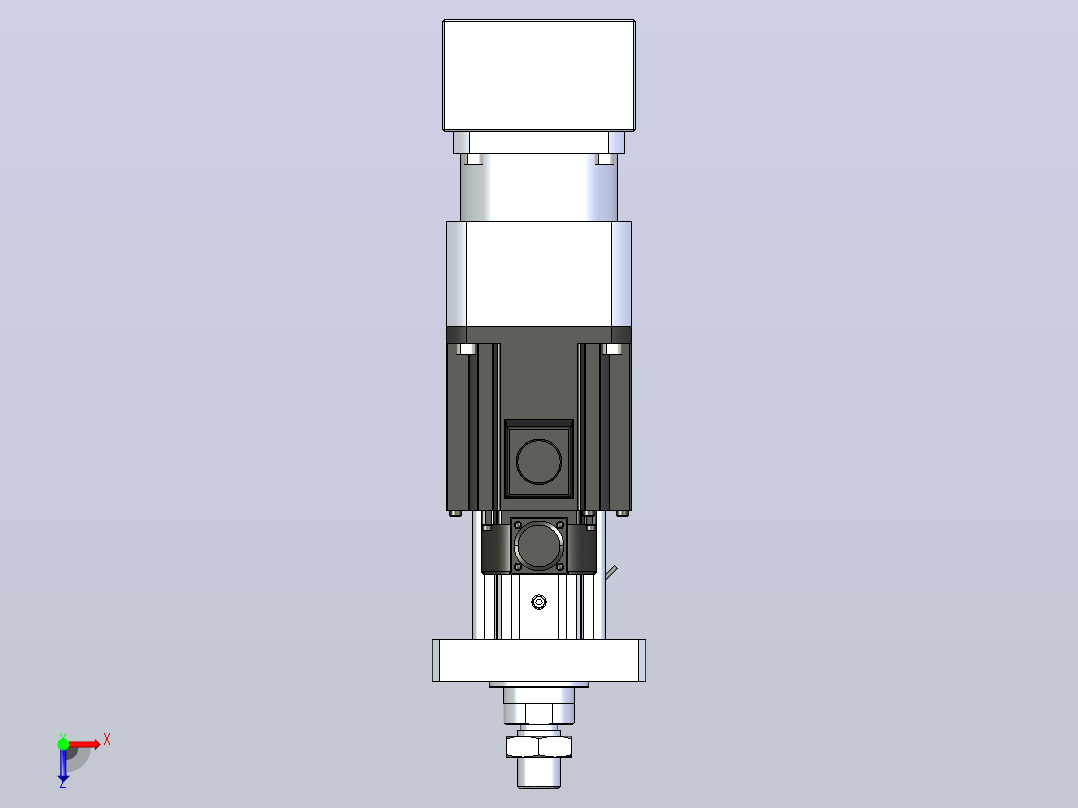 MTA80-150-P10-FF-P-K□-P1500（2000）W-S3 MTA80电动缸 最大负载35KN 额定负载30KN 1500(2000)W电机间接安装 配减速机俯视图