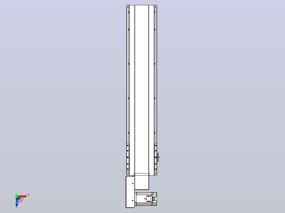 皮带直线轴半封闭可选导轨TPA-HNB-175D-140-L700-ML-C-P75-N3俯视图