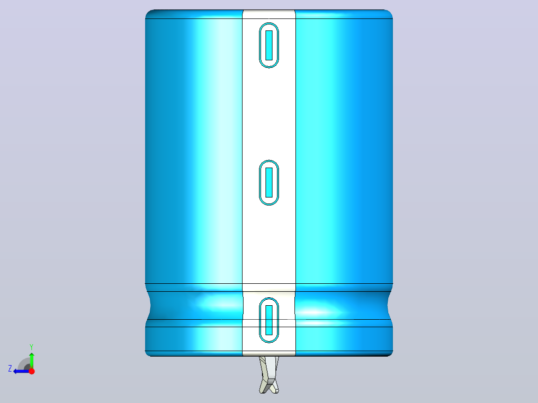 25 x 35蓝白底片电解电容器右视图