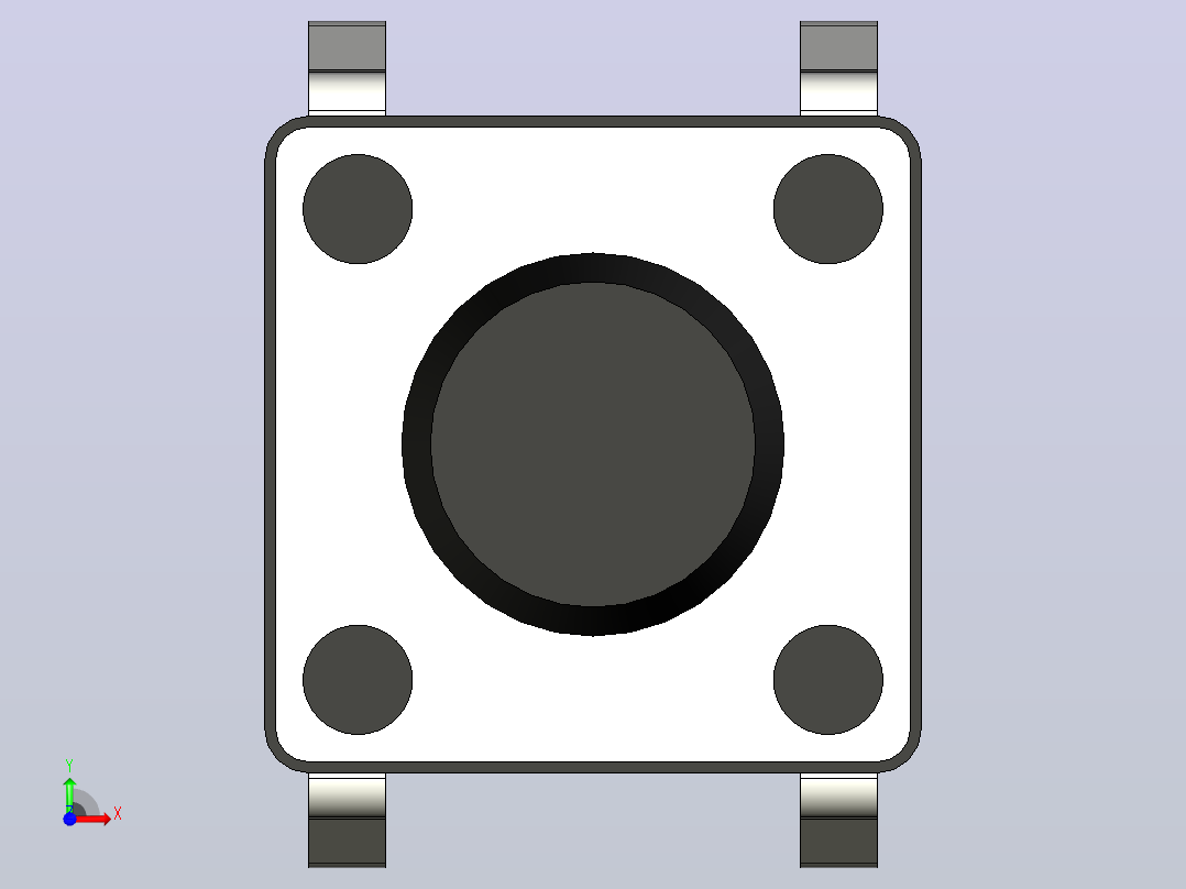 按钮 6x6xH 孔安装系列前视图