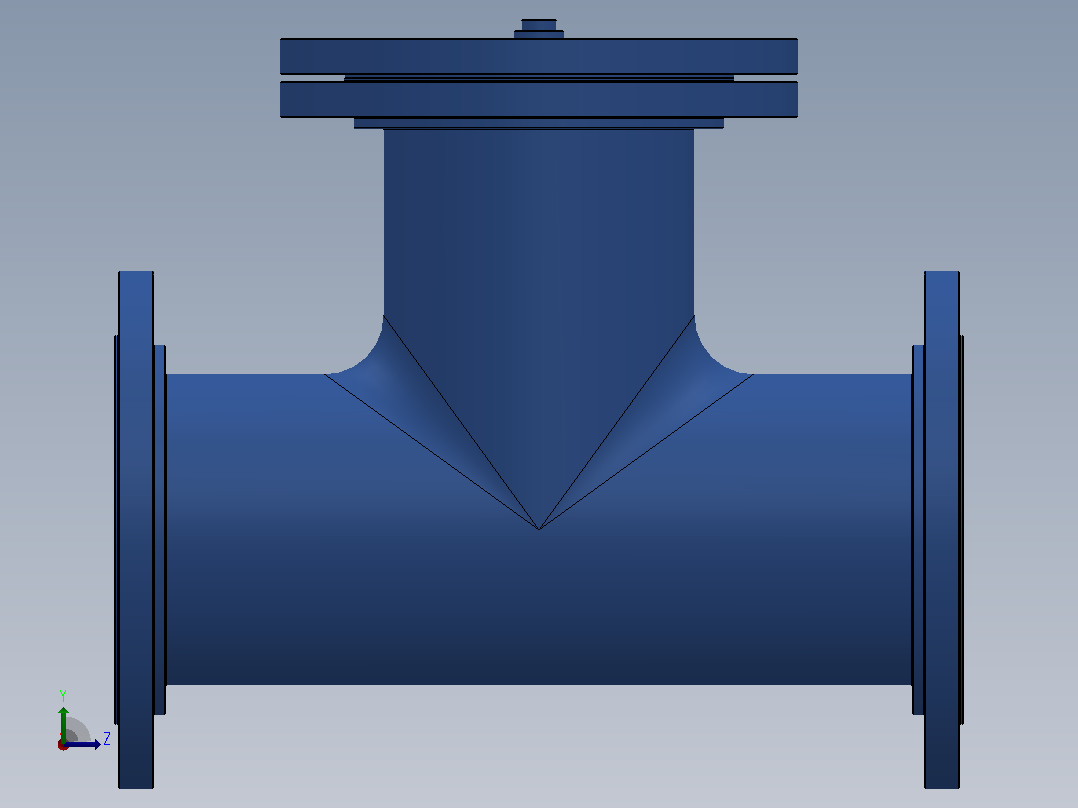 ST34型直流式法兰连接T型过滤器[ST34C-DN150(PN10，25)]左视图