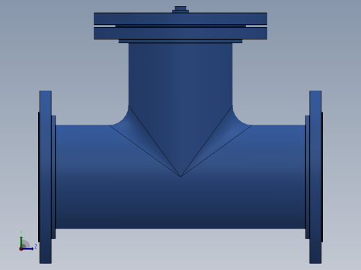 ST34型直流式法兰连接T型过滤器[ST34C-DN150(PN10，25)]左视缩略图