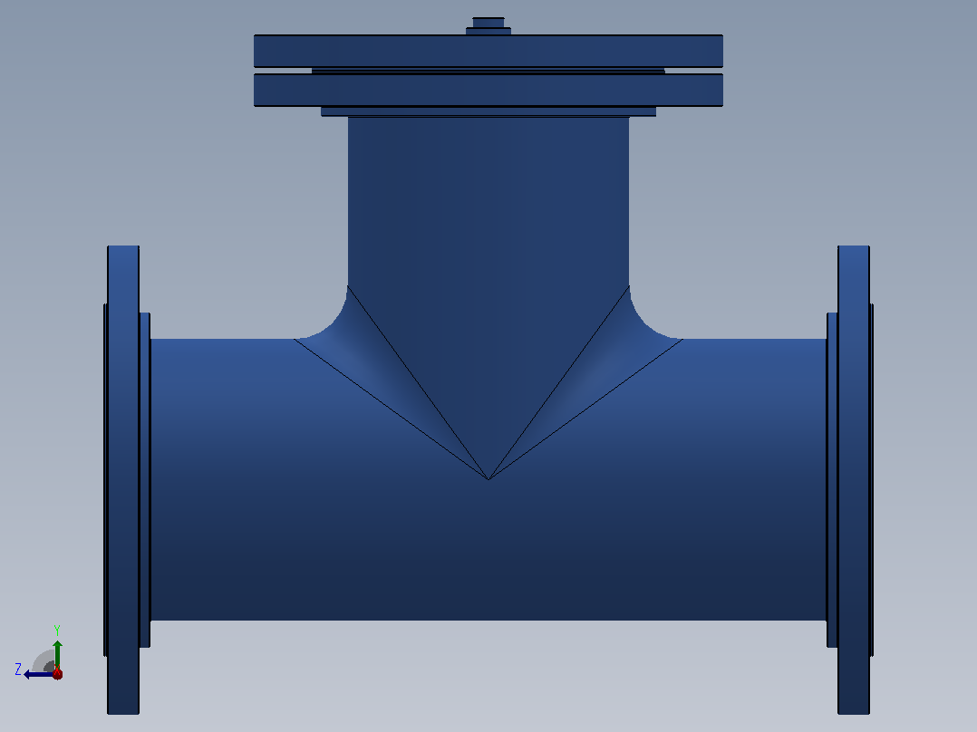 ST34型直流式法兰连接T型过滤器[ST34C-DN150(PN10，25)]右视图