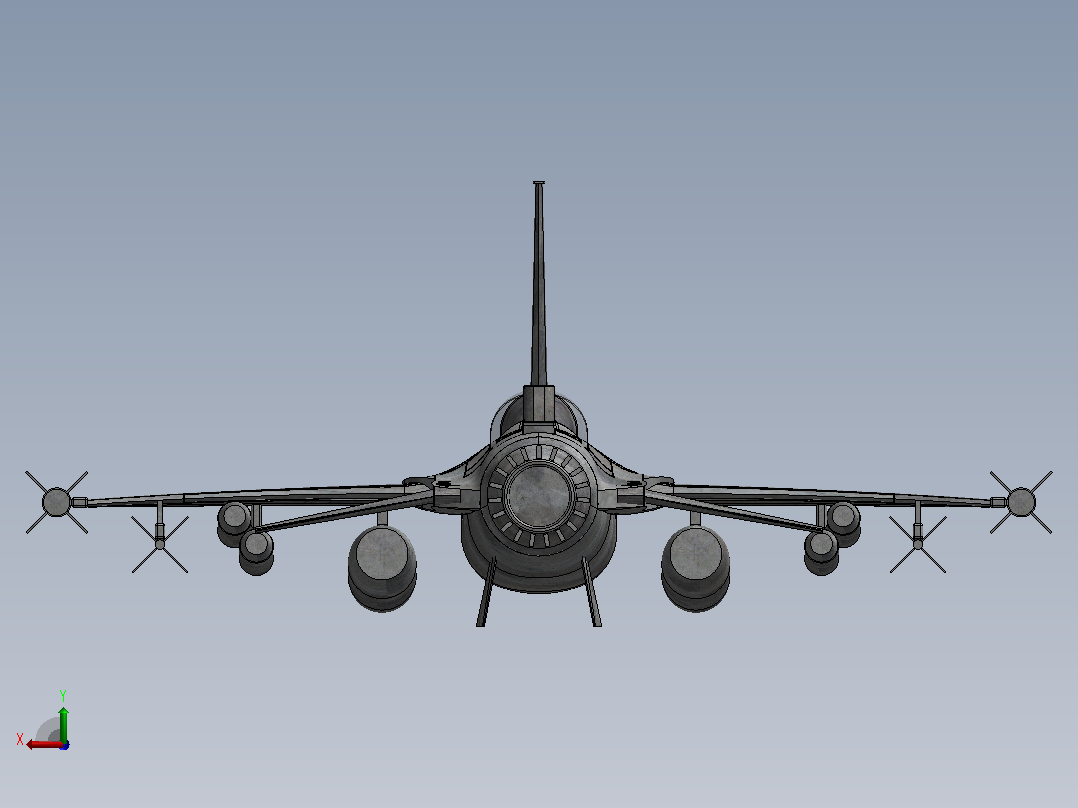 F16战斗机后视图
