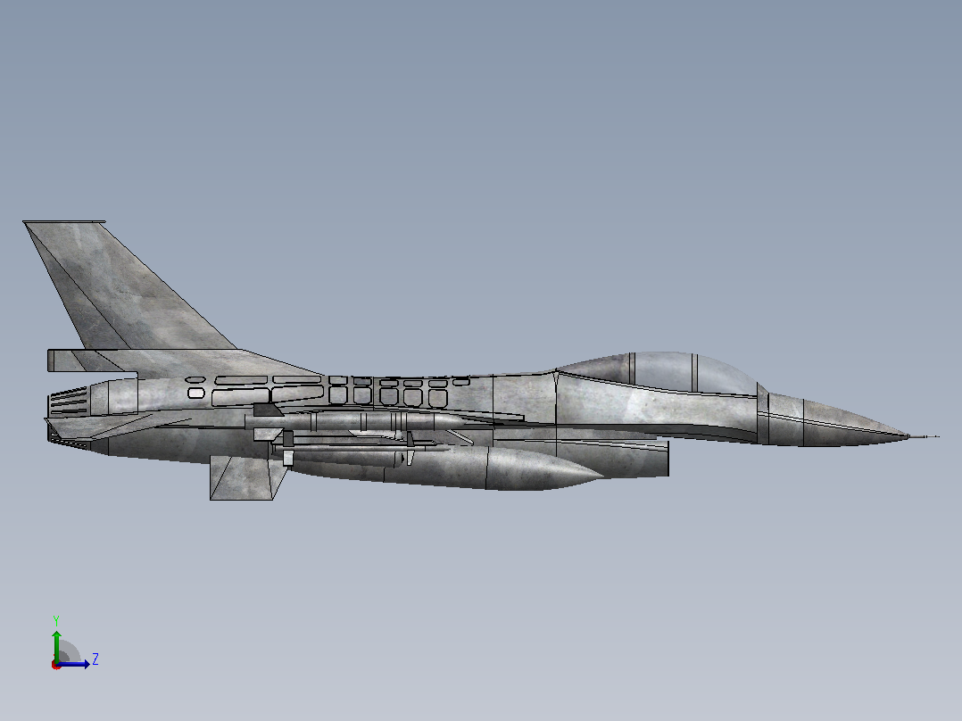 F16战斗机左视图