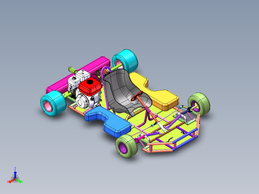 卡丁车3D数模图纸 STEP格式