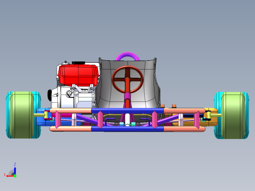 卡丁车3D数模图纸 STEP格式右视缩略图
