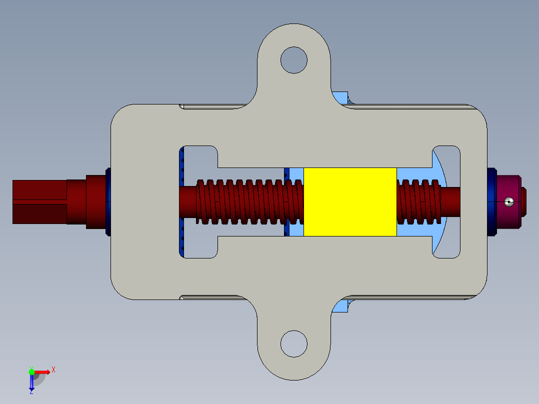 平口钳3D模型proe俯视图
