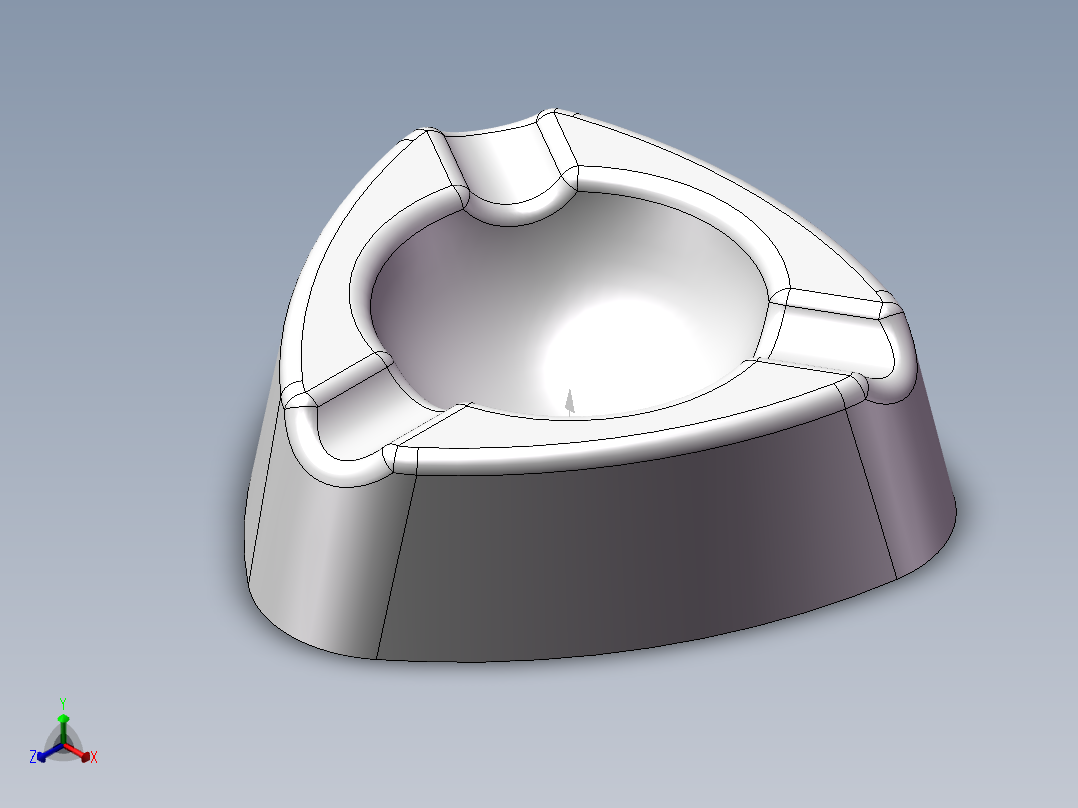 烟灰缸正等轴测图