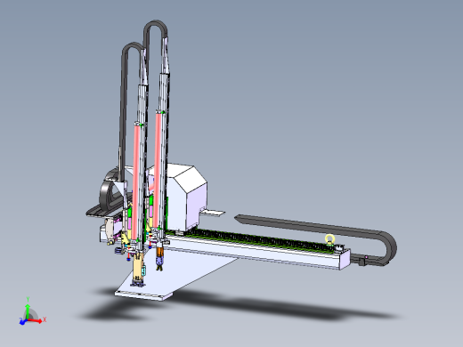双臂型注塑机上下料机械手3d图纸 双Z轴注塑机机械手3d图纸SW模型