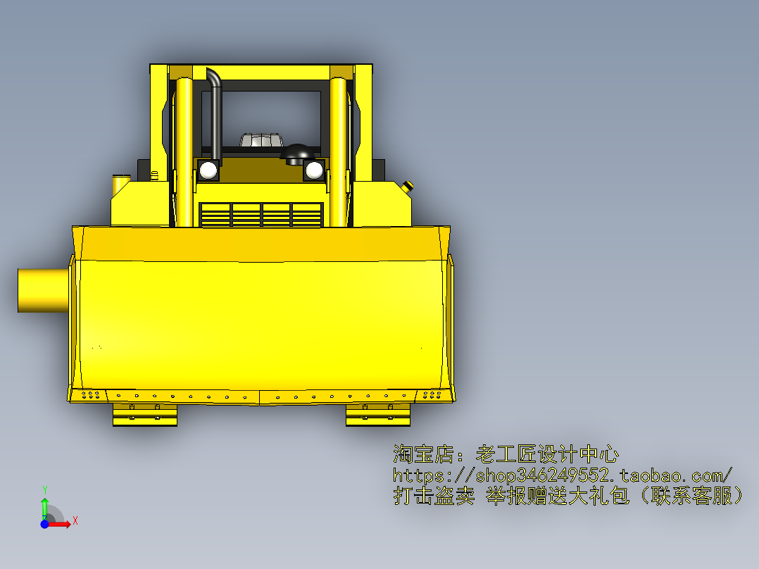 A1_Bulldozer卡特彼勒D6R履带推土机SW2013前视图