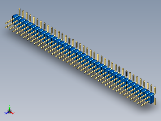 彩色公排针 100mil 2.54mm 系列-DS1022_blue_78p_100mil_TypeSMT_rev1.0主视缩略图