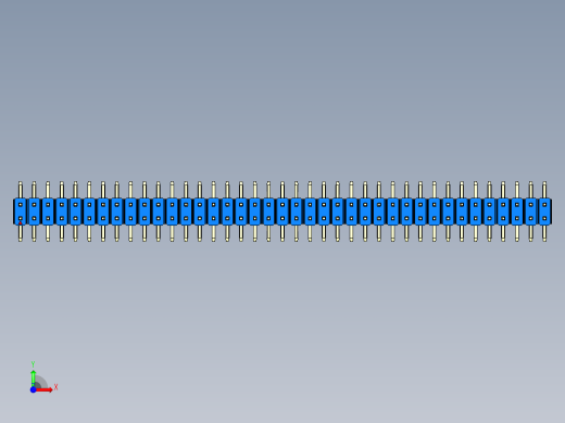 彩色公排针 100mil 2.54mm 系列-DS1022_blue_78p_100mil_TypeSMT_rev1.0前视缩略图