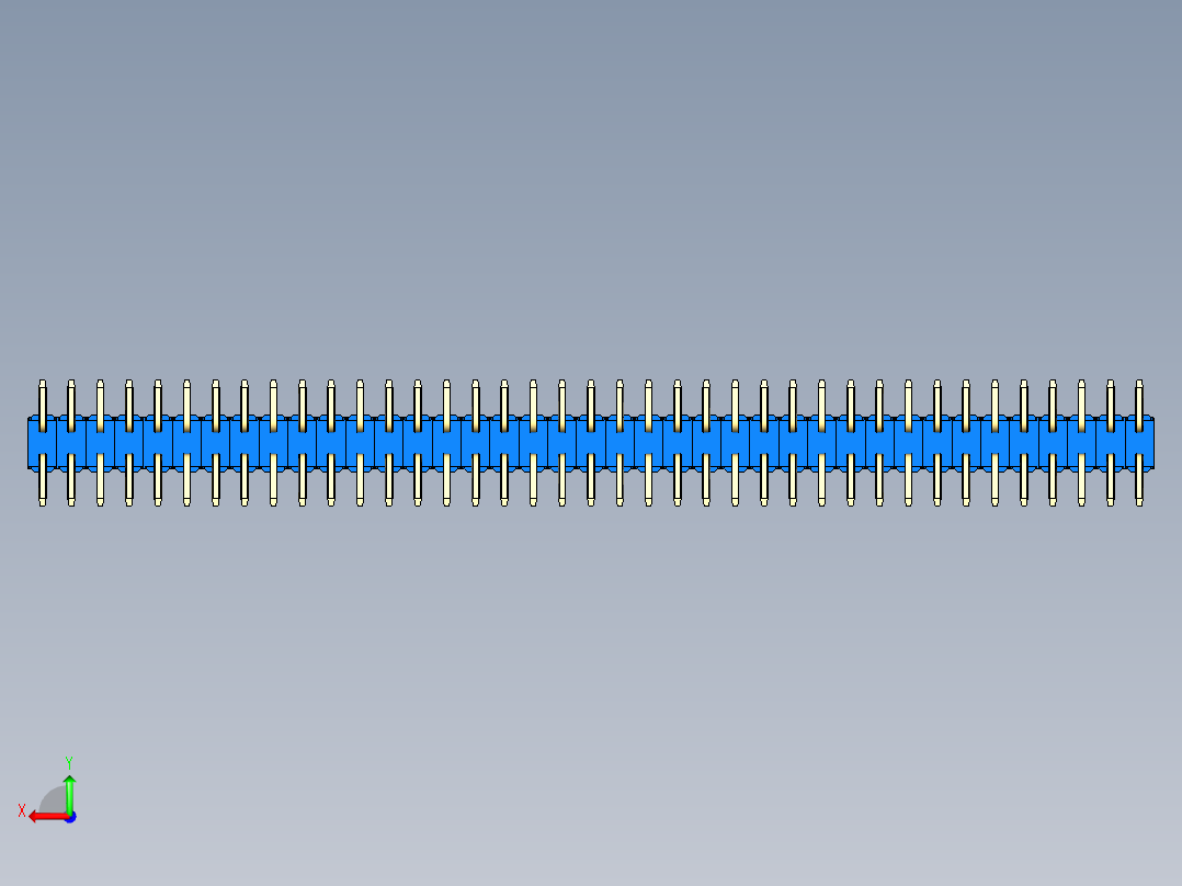 彩色公排针 100mil 2.54mm 系列-DS1022_blue_78p_100mil_TypeSMT_rev1.0后视图