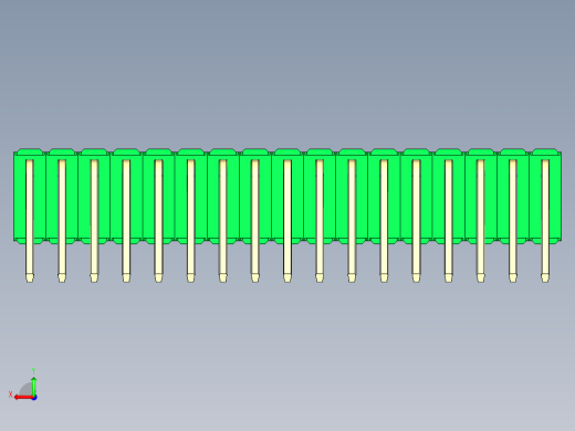 彩色公排针 100mil 2.54mm 系列-DS1022_green_3x17p_100mil_TypeD_rev1.0后视缩略图