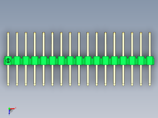 彩色公排针 100mil 2.54mm 系列-DS1022_green_3x17p_100mil_TypeD_rev1.0俯视缩略图