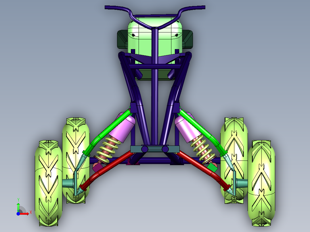 简易全地形摩托前视图