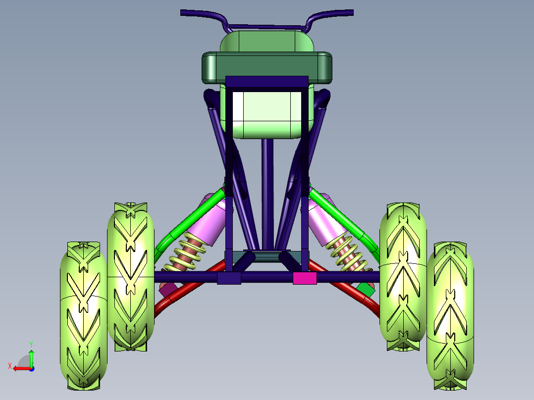 简易全地形摩托后视图