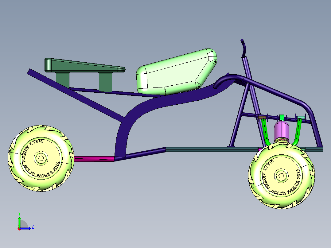简易全地形摩托左视图