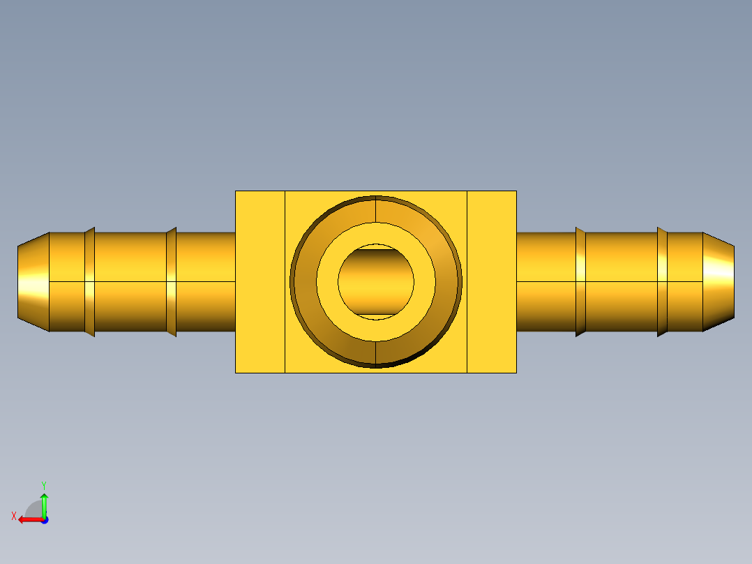 工业通用螺蚊管倒齿式工业硬管接头Male Branch Tee 232-4-1后视图