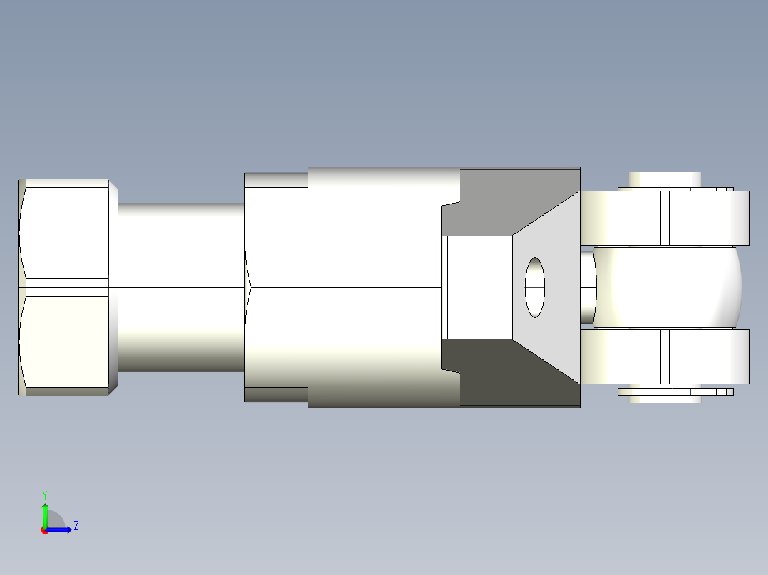 下壓夾具2331(C)-3D多系列多零件图纸模型左视图