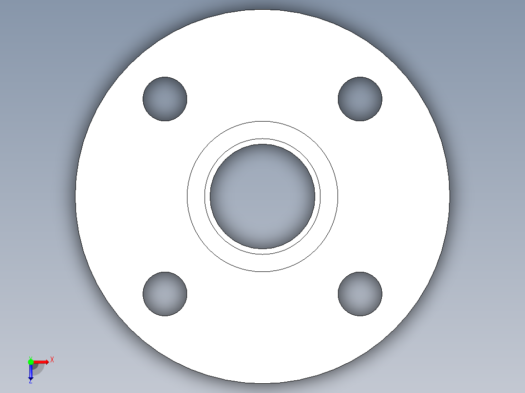 CPVC管件23-Sch80_Flange One-Piece_SOC_9851-010_1in俯视图