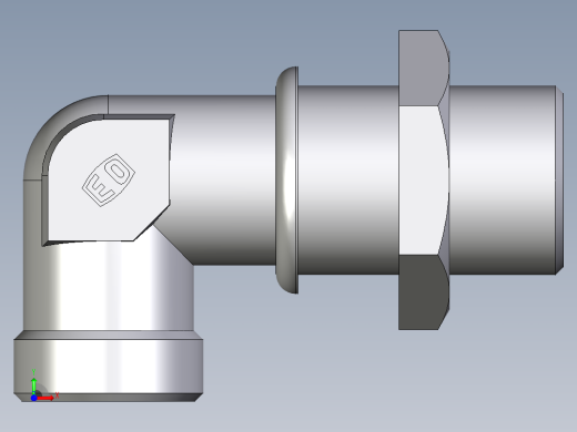 卡套式工业通用硬管接头EO_Bulkhead_elbow_WSV22LOMDCF前视缩略图