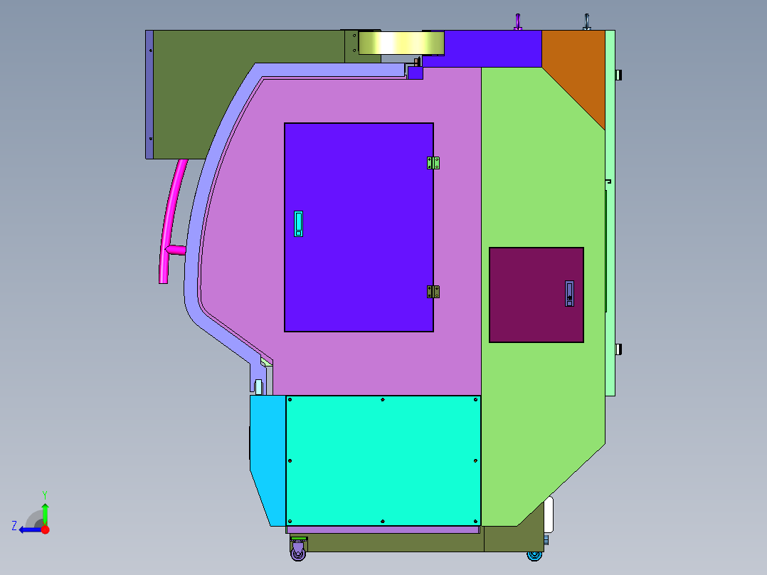 卧式高精密刀架ck6150机床右视图