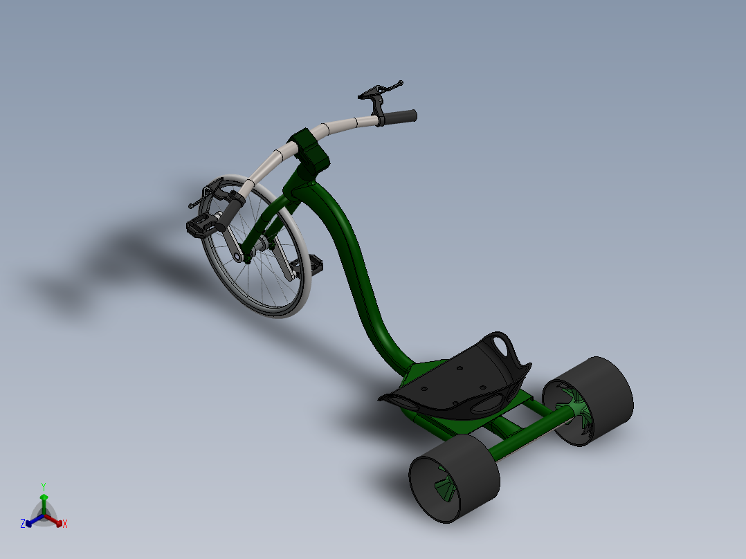 漂移三轮车正等轴测图