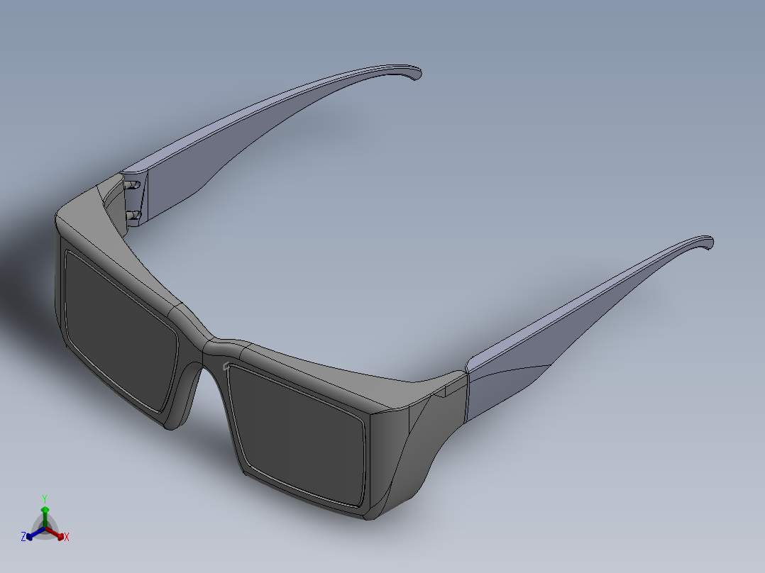 为儿童设计保护太阳镜正等轴测图