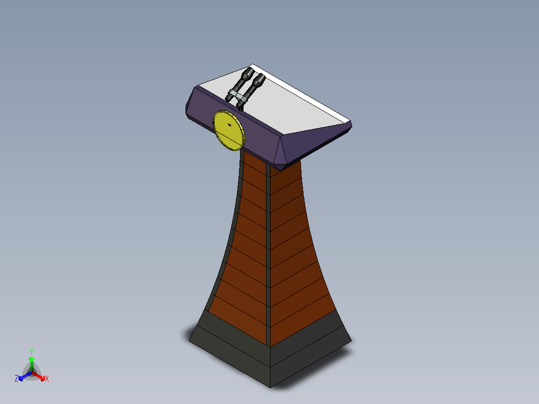 演讲台正等轴测图