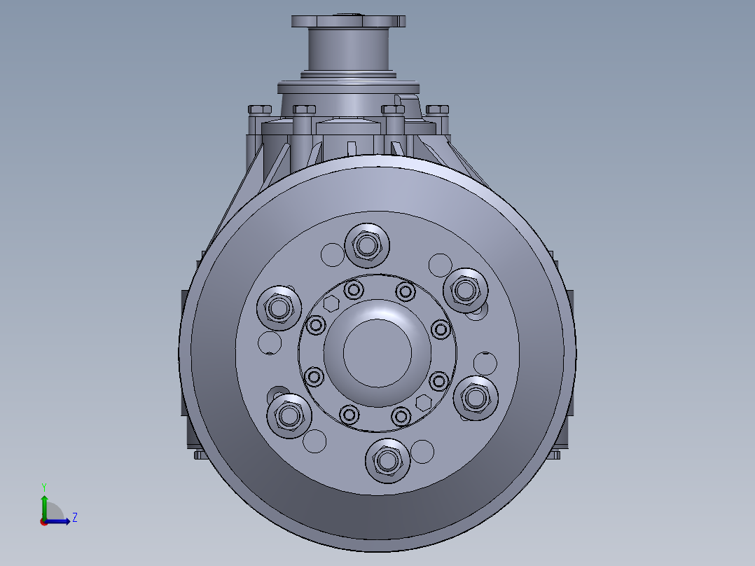 五十铃（1043）汽车后桥驱动桥总成左视图