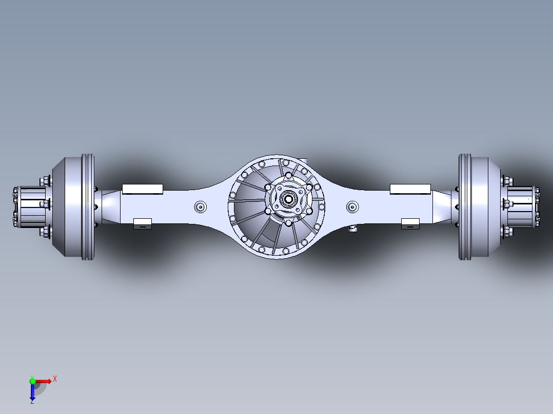 五十铃（1043）汽车后桥驱动桥总成俯视图