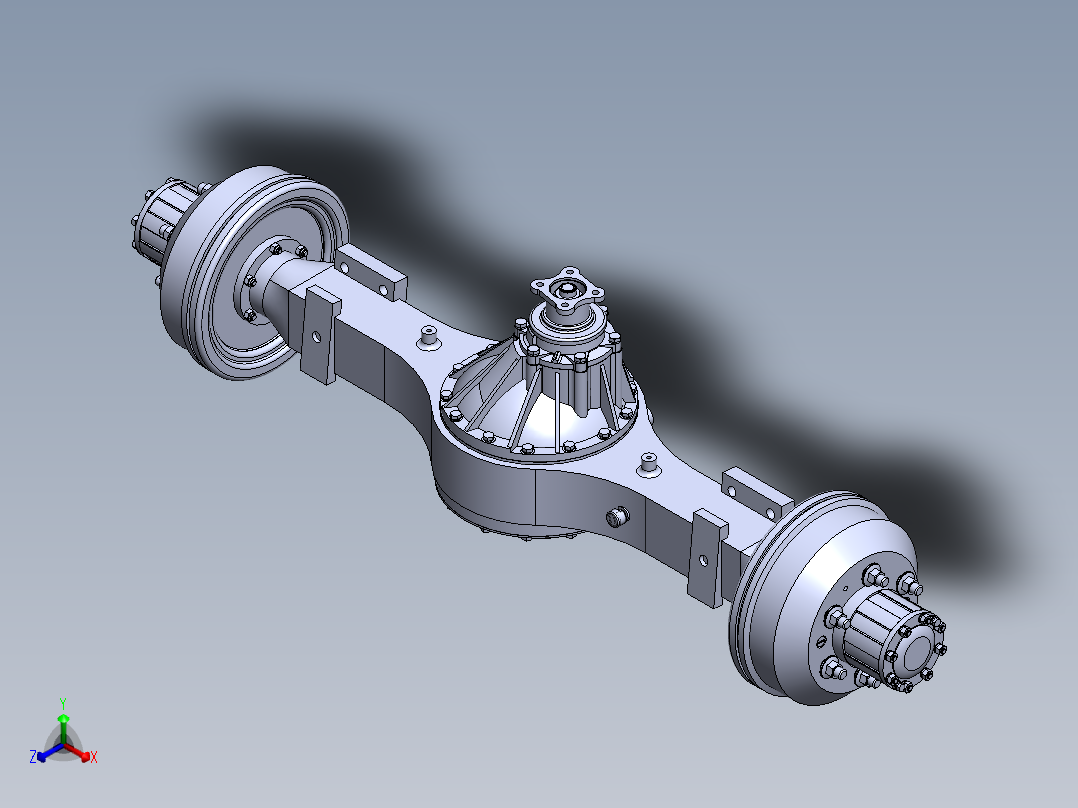 五十铃（1043）汽车后桥驱动桥总成正等轴测图