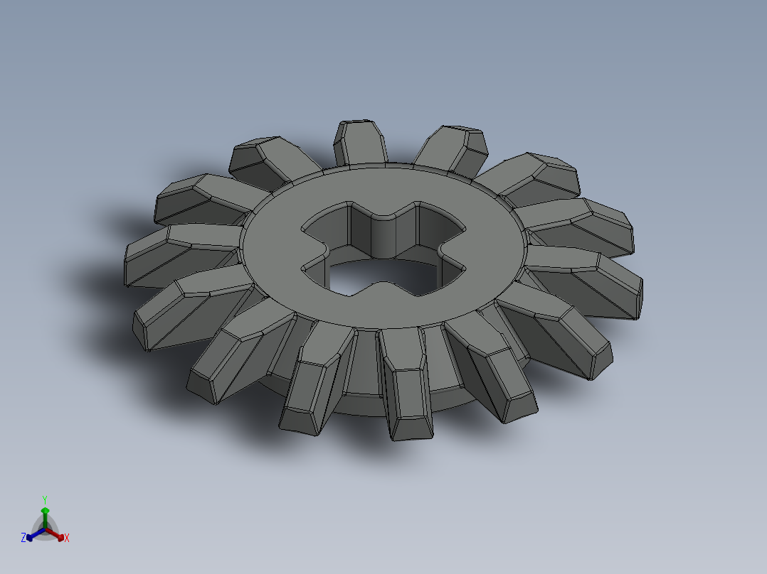 4143 OldGray Technic Gear 14 Tooth Bevel.SLDPRT正等轴测图